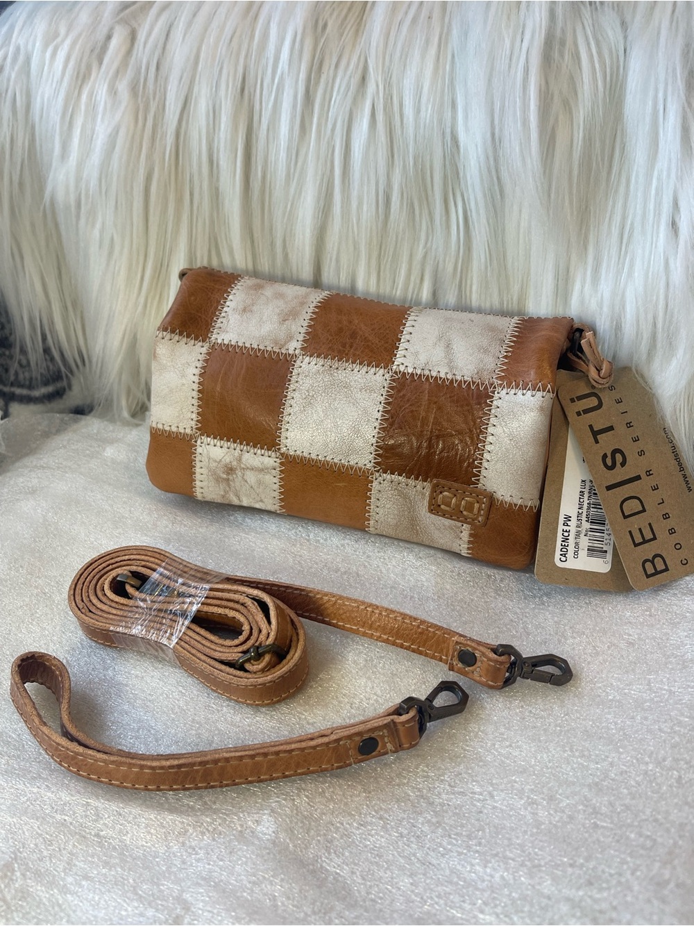 Bed Stu NWT Cadence PW Wallet Wristlet Crossbody Bag in Tan Nectar Lux MSRP$198
